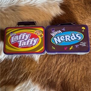 Wonka Laffy Taffy & Nerds Tin Lunchbox Set - Purple/Yellow